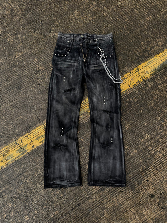 Handmade Double Waist Waxed Denim