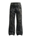 DOUBLE WAIST WAXED DENIM