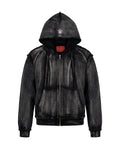 WAXED ZIP HOODIE
